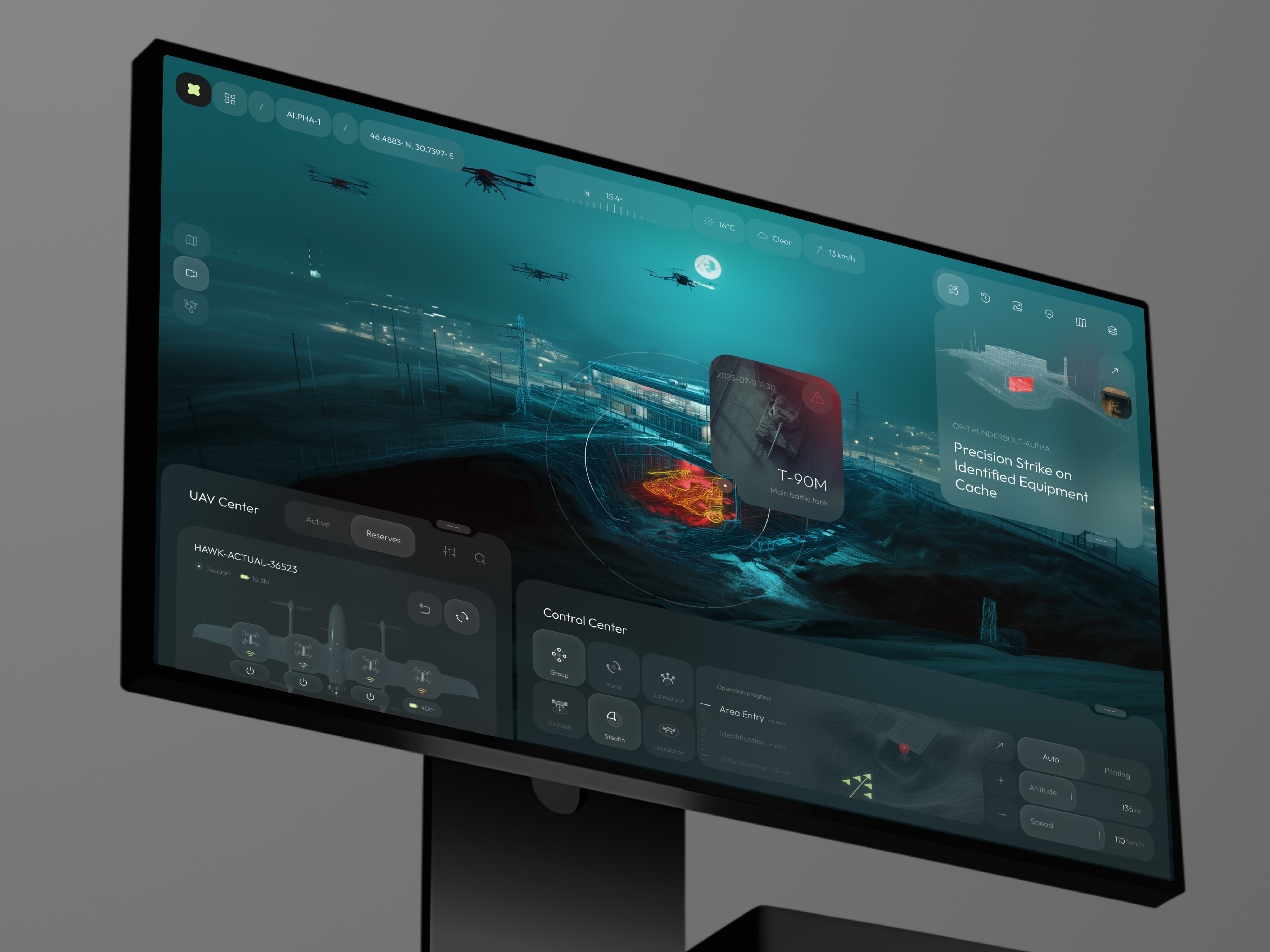 DroneOps - Mission Control Dashboard 3d ai app b2b business crm dashboard data design drone interface mission product saas service software ui ux visualization web