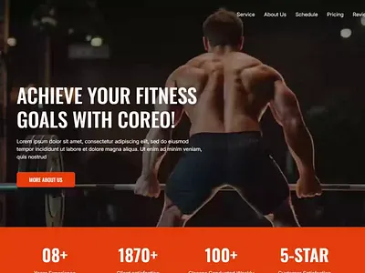 Coreo - website made for boutique gyms and personal trainers. branding figma framer gym landing page ui web design webflow