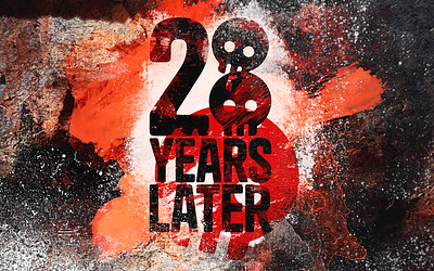28 Years Later Poster Logo Design blood brushed brushes grunge horror logo movie photoshop poster procreate skull splash splatt texture typography vector wall watercolor zombie