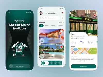 Restaurant Booking Mobile App – UI/UX Design Concept app design app interfaces best app design booking app booking page branding food delivery app food restaurant mobile mobile app mobile design mobile ui design mobile website product design restaurant app restaurant landing page restaurant reservation restaurant website table reservation ui ux design