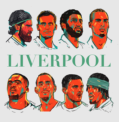 FC Liverpool 25'26 character fc liverpool football football illustrated football portrait illustrated football illustration illustrator liverpool liverpool players people portrait portrait illustration procreate soccer soccer portraits