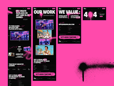 High Palma animation art brutal colorful craf craft graphic design pink spray typography ui ux web design