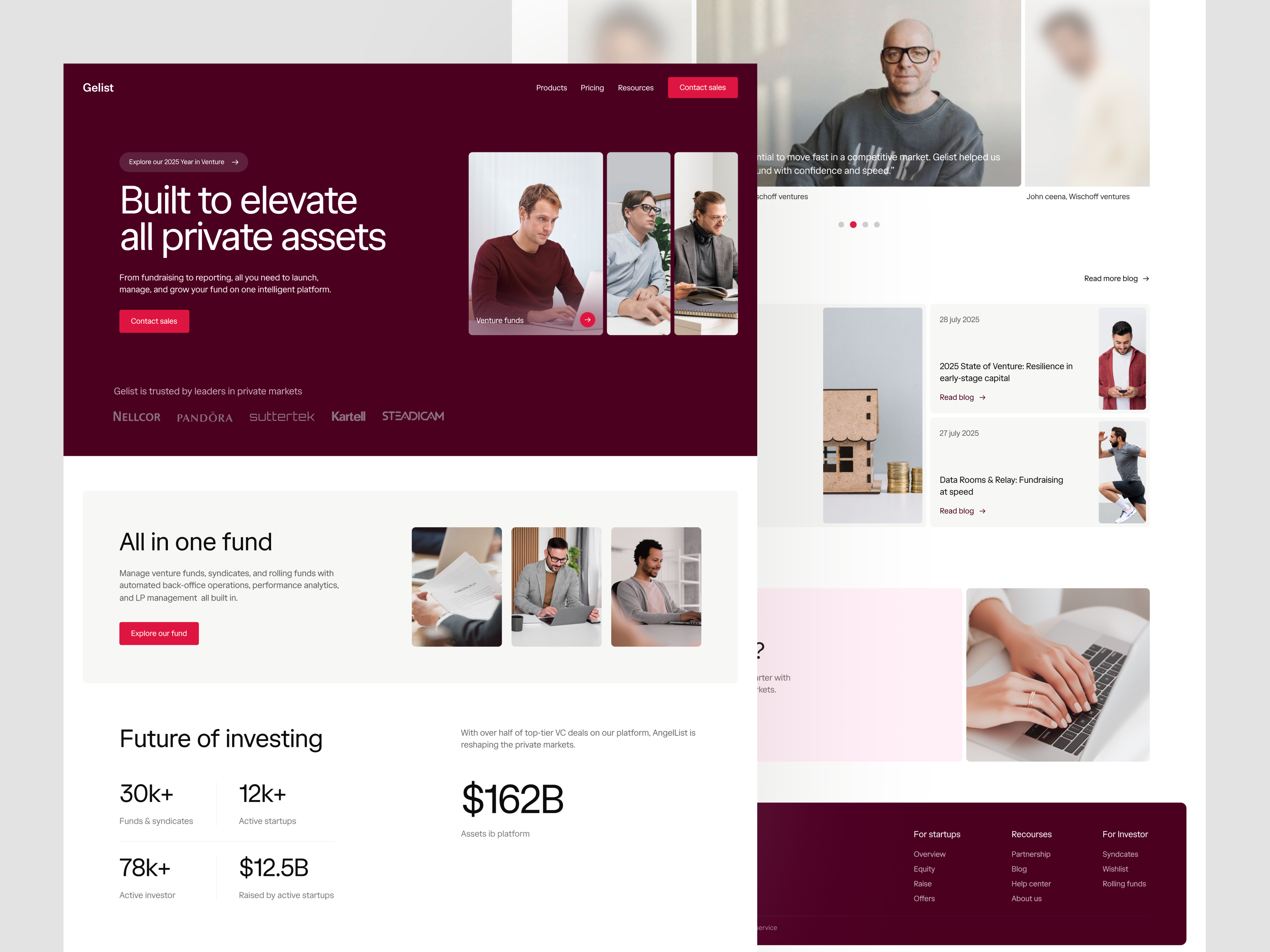 Gelist – Smart Design for Private Funds brandidentity design designsystem dribbbleshowcase financedesign fintechdesign interfacedesign landing page productdesign ui uidesign web web design webdesign website