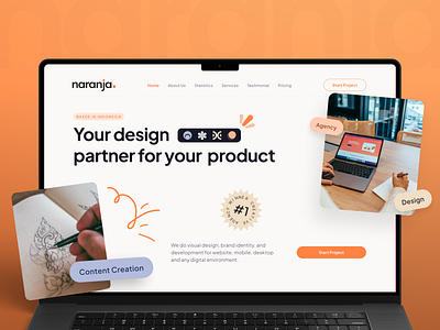 Naranja - Business Landing Page agency business coded company design framer hero section homepage landing page marketing orenji startup template ui ux web design webflow website
