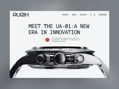 Aurik | Luxury Watch Hero Section Website Design b2b design system ecommerce fashion web design hero section home page luxury modern online shopping product page ui ui design ux watch watches online shop website design
