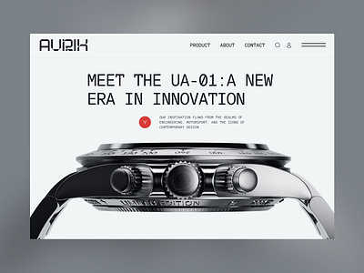 Aurik | Luxury Watch Hero Section Website Design b2b design system ecommerce fashion web design hero section home page luxury modern online shopping product page ui ui design ux watch watches online shop website design