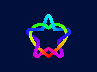 ⭐♥️ branding design geometric graphic design heart identity illustration intertwine linked logo minimal simple star vector ♥️ ⭐