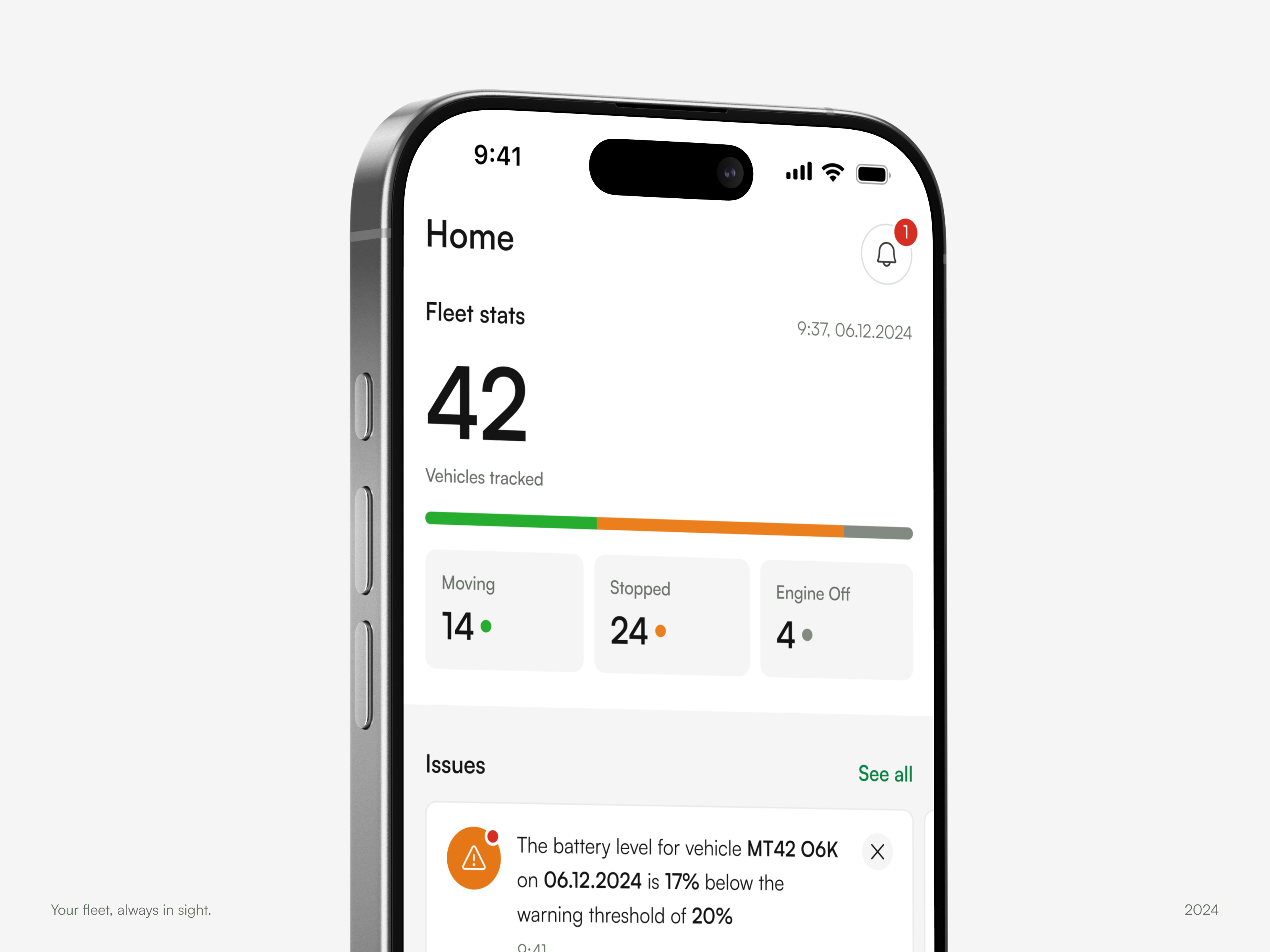 Example of Quartix Tracking Mobile App Redesign