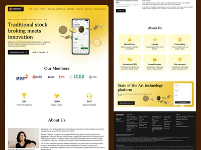 Modern Financial Website illustration ui web design