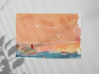 Summer postcards graphic design illustration postcards