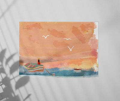 Summer postcards graphic design illustration postcards
