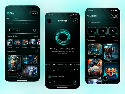 AI Image Generator App UI – Turn Prompts into Stunning Visuals ai ai app ai design ai image ai image generator app app design art generator artificial intelligence generate with ai image generator app ios mobile mobile app product design prompt to image text to image uiux