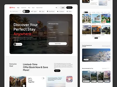 Winzy - Travel Booking Website booking booking website branding design dribbble best shot figma graphic design illustration logo travel travel booking website ui ux vector