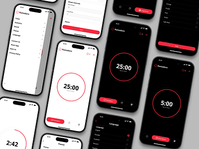 Pomodoro Timer— Focus Made Simple cleaninterface focusapp minimalui mobiledesign pomodoroapp productivitydesign timerapp ui uidesign