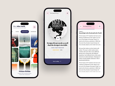 Designing a Calm Escape: A Mobile Reading Experience appconcept bookapp cleanui darkmode iosdesign lightmode minimaldesign mobileapp productdesign readingapp typography uiux userinterface