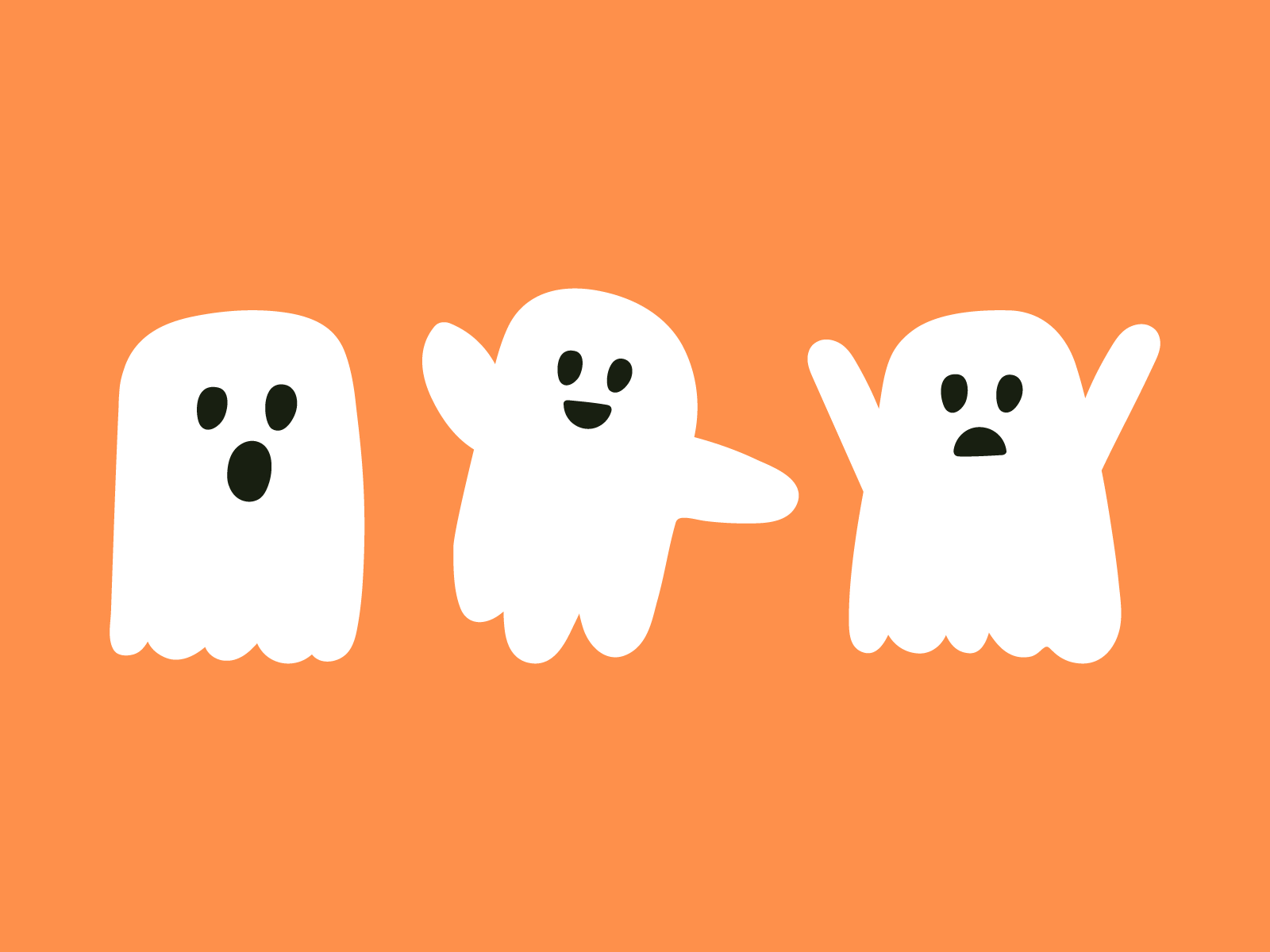 Cute ghosts 👻 autumn branding cute design fear flat ghost graphic design halloween icon illustration kid little logo mark october symbol ui
