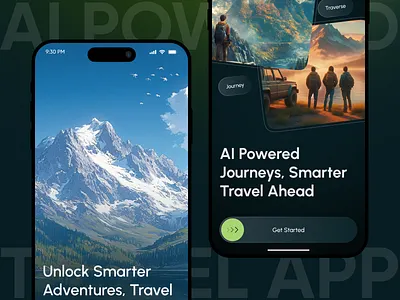 Onboarding UI – AI Travel Planner Mobile App ai ai app ai travel app ai travel planner app app design ios mobile mobile app onboarding onboarding screen onboarding ui product design smart travel app splashscreen user onboarding welcome screen