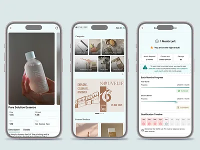 E-commerce App for Beauty & Wellness Products – Clean & Elegant appdesign beautyapp ecommercedesign luxurydesign minimalui mobileappdesign skincareui ui uiuxdesign wellnessapp