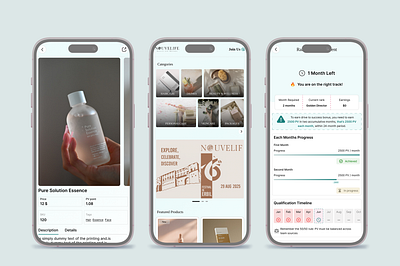 E-commerce App for Beauty & Wellness Products – Clean & Elegant appdesign beautyapp ecommercedesign luxurydesign minimalui mobileappdesign skincareui ui uiuxdesign wellnessapp