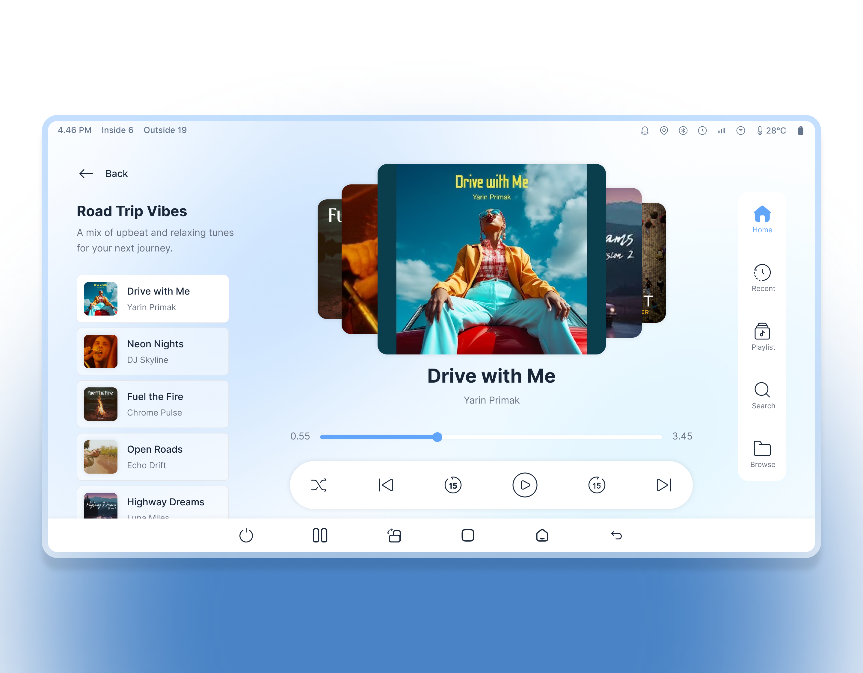 Music Player | Car Dashboard bydui car dashboard cardashboard dailyui dashboardui figmadesign musicplayerui teslaui ui uidesign uxdesign