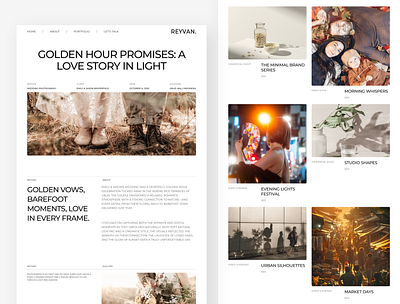 Reyvan Portfolio Page – Photography Website UI Figma creative portfolio design for photographers figma portfolio figma template minimal design mobile friendly ui photo graphy website photographer ui portfolio page project details ui responsive figma reyvan ui ui inspiration ui showcase ui trends ux for creatives visual story telling web ui design