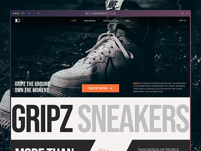Gripz - Footwear Ecommerce website Header Concept ecommerce ecommerce design ecommerce website fahim fashion footwear fashion website footwear landing page online shopping online store shoe shoe store sneakers sneakers store store ui web website