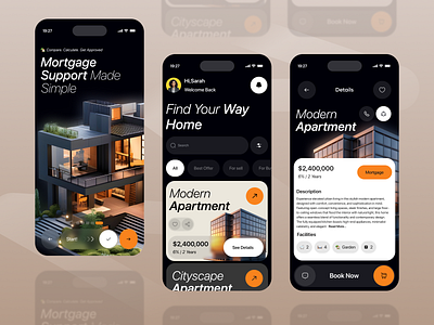 Real state application mobile ui design apartment app application booking app clean design clean ui design minimal ui mobile app mobile ui product design property app real estate real estate ui rental app responsive design ui ui designer ux