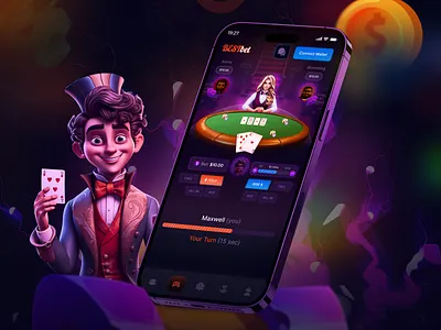 Poker Game - Mobile Casino card game casino game crypto game gambling game table game ui gaming app live casino live game mobile app online poker poker poker design poker game poket table uiux