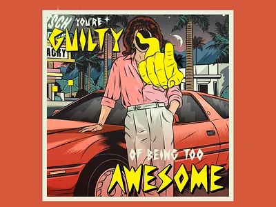 You're guilty! awesome design eighties figurative art illustration kitsch pop pop art positivity psychedelic retro surreal surrealism tacky typography vector vintage weird
