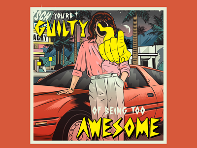 You're guilty! awesome design eighties figurative art illustration kitsch pop pop art positivity psychedelic retro surreal surrealism tacky typography vector vintage weird