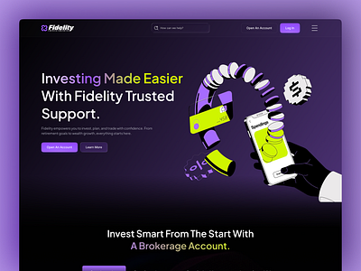 Investment Platform Website - UI/UX Design dark design finance financial fintech investing investment landing page modern ui platform redesign saas shasanko creations startup trading ui design ux design web design web redesign website website ui design
