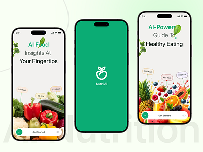 AI Assistant for Healthy Choices App UX/UI Design ai ai nutrition app app design calories clean diet planning food health ios meal plan medical minimal mobile mobile app nutrition product design tracking app uiux