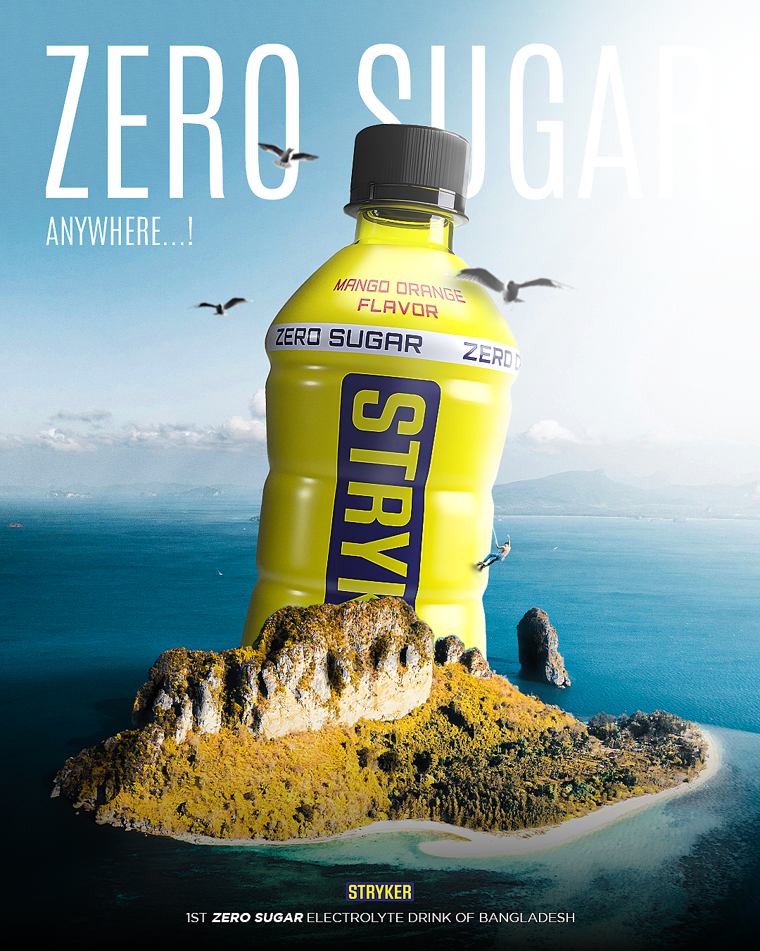 Electrolyte Drink Poster Design adobe photoshop ahmed rahul bangladesh creative ad creative manipulation creative post design drink product design electrolyte drink electrolyte drink post design graphic design product manipulation social media branding social media post steve long design stryker stryker product design stryker social media post