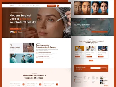 💉Plastic Surgery Website UI – Modern Aesthetic Web UI clean design clean ui cosmetic landing page elegant beauty figma ui landing page design plastic surgery ui skin facial ui