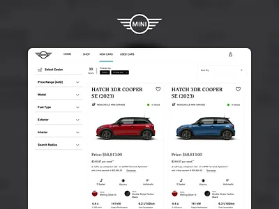 MINI Shop ecommerce mini shop ui ux
