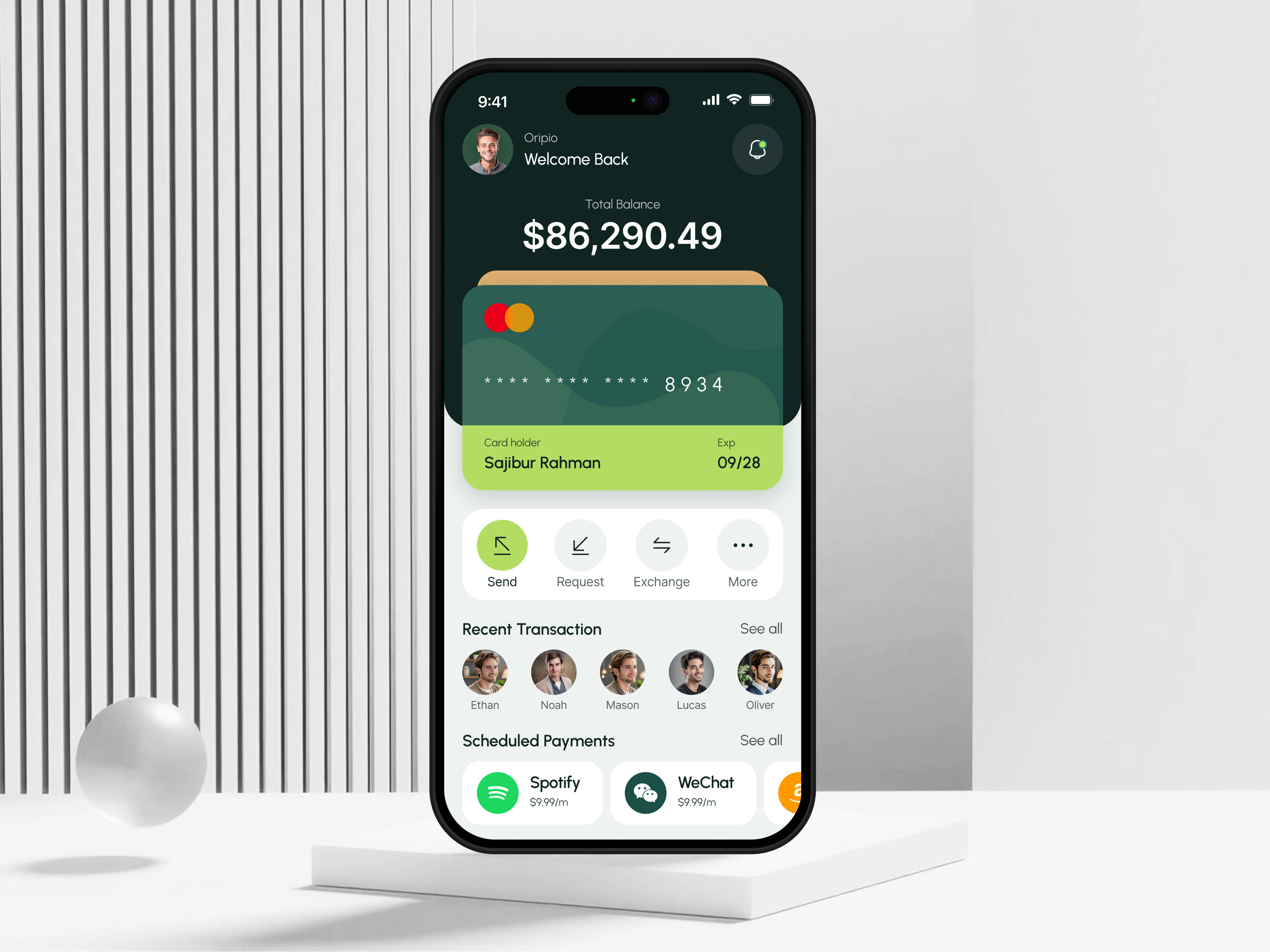 Mobile Banking App Design app app design banking banking app clean design expenses finance finance app fintech mobile mobile app mobile banking app money oripio payment transaction transfer ui ux