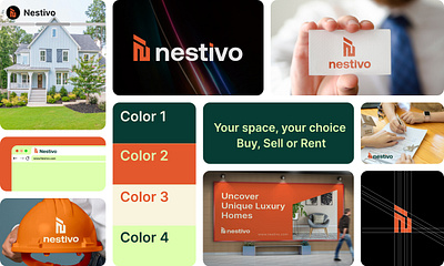 Nestivo | real estate branding brand guideline brand identity branding graphic design iconic logo logo design real estate real estate agency realtor logo