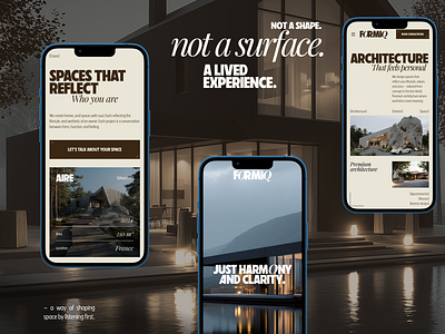 Formiq architecture agency website architect architecture beige branding creativity graphic design house interior minimalism mobile version mobile website ui uiux webdesign website