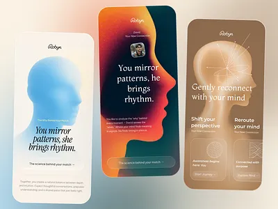 Robyn Rebranding Explorations app branding health illustration iphone mental ui user interface