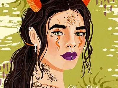 Wicked DTIYS book design character design design draw this in your style drawing challenge dtiys editorial female illustrator hand drawn illustration portrait procreate wicked