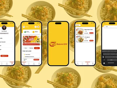 Mobile UI For Bakmi GM appdesign bakmigm dribbbleshot figma foodeliveryapp graphic design ui