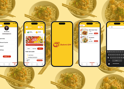 Mobile UI For Bakmi GM appdesign bakmigm dribbbleshot figma foodeliveryapp graphic design ui