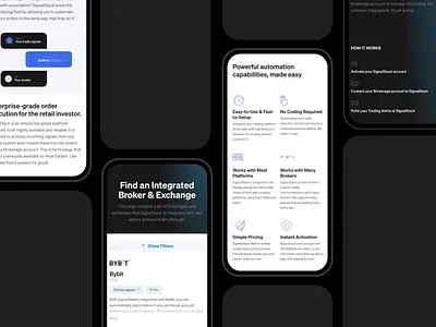 SignalStack - Automated Trading Integration Platform design interface ui ux web design
