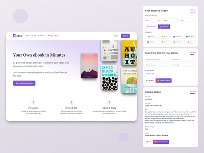 aiBook ai ai tool book generator ebook crator product design ui ux
