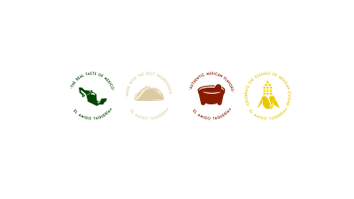 El Amigo Taquería badge branding elote icon mexico salsa taco
