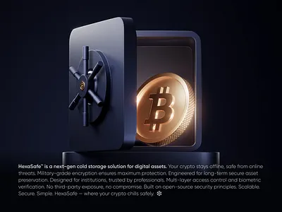 HexaSafe – Cold Wallet Visual Metaphor 3d 3d motion 3d render 3ddesign 3dmodeling 3drender animation blender blender3d cinema4d digitalart hero animation motion motion graphics product presentation safe visualization