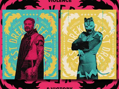 Wrestling Posters drekker brewing fire illustration poster texture wrestling