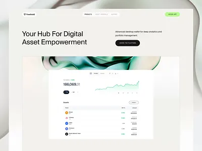 Freehold - Landing Page animation crypto dashboard landing light mode white