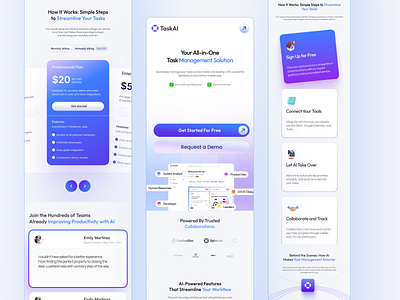 TaskAI Mobile App – Smart Task Management & Productivity UI ai app design app concept clean interface collaboration app dashboard mobile ui gradient ui mehbubur rahman minimal mobile design mobile app design mobile saas design mobile ui design modern ui productivity app productivity dashboard project management app saas mobile ui task management app ux design workflow app