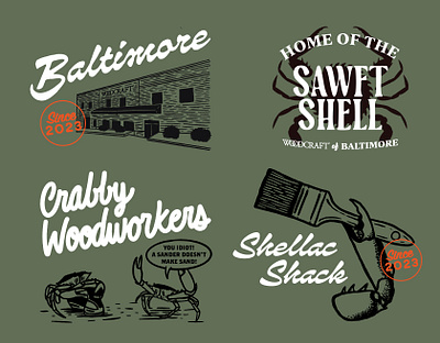Woodcraft of Baltimore Apparel baltimore blue crab crabs maryland nautical sand sander shack shellac woodcraft